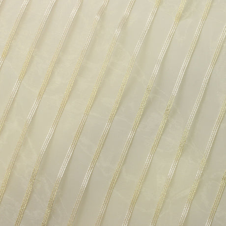 Sheer Drapery Fabric Stripe Embroidered 110" Polyester