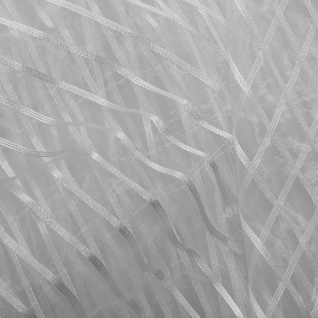 Sheer Drapery Fabric Stripe Embroidered 110" Polyester