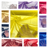 Sheer All Over AB Rhinestones Stretch Power Mesh Fabric - Colorful Rhinestone Embellishment, 58IN WIDTH (1 Yard)