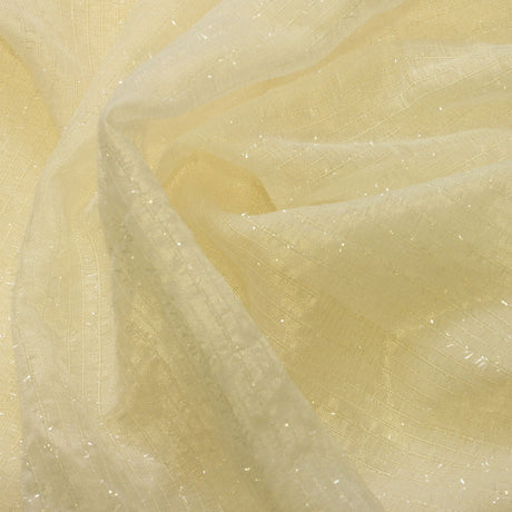 Sheer Polyester Drapery Fabric 110" Gray Ivory White