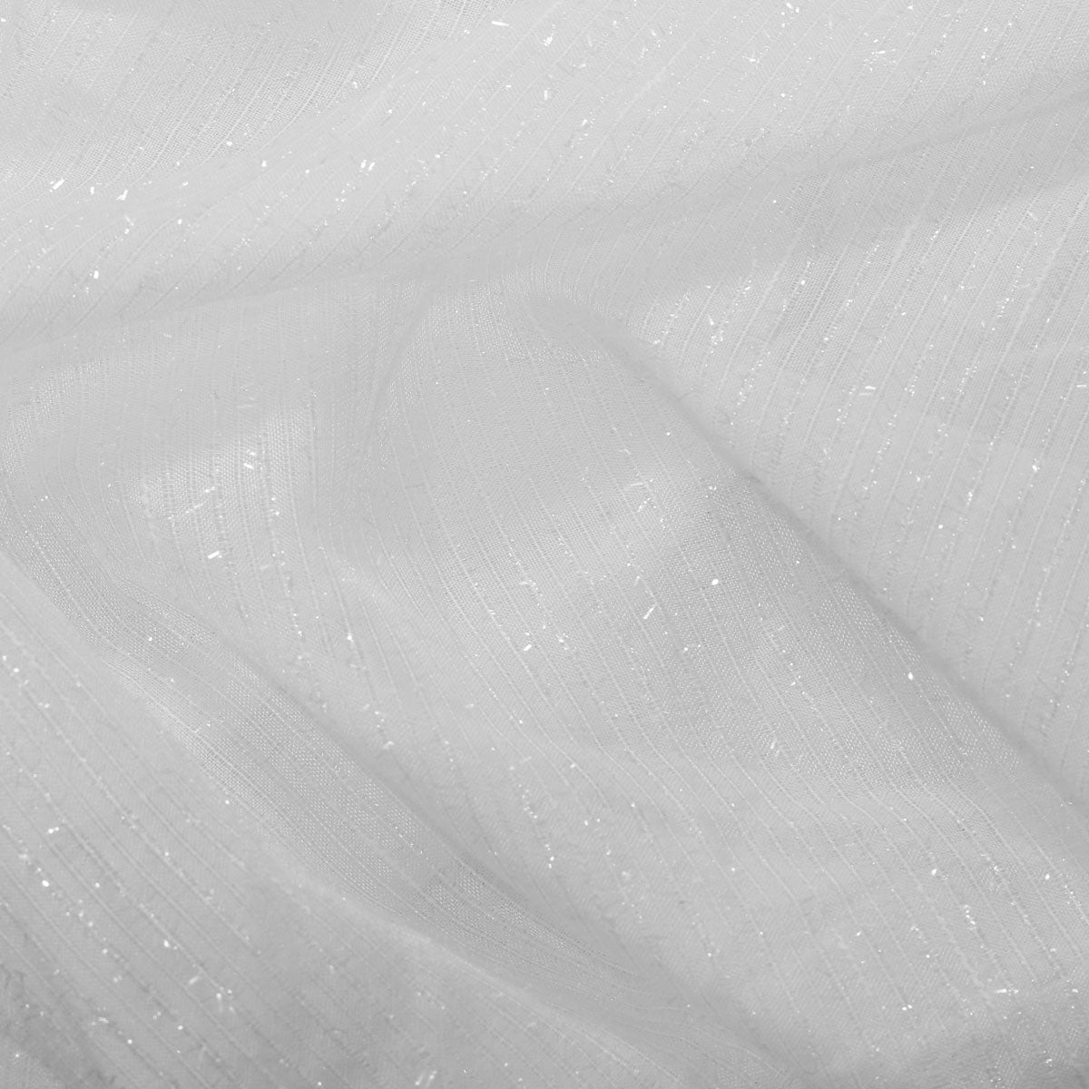 Sheer Polyester Drapery Fabric 110" Gray Ivory White