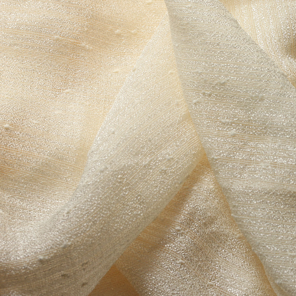Sheer Polyester Drapery Fabric 110" Gray Ivory White