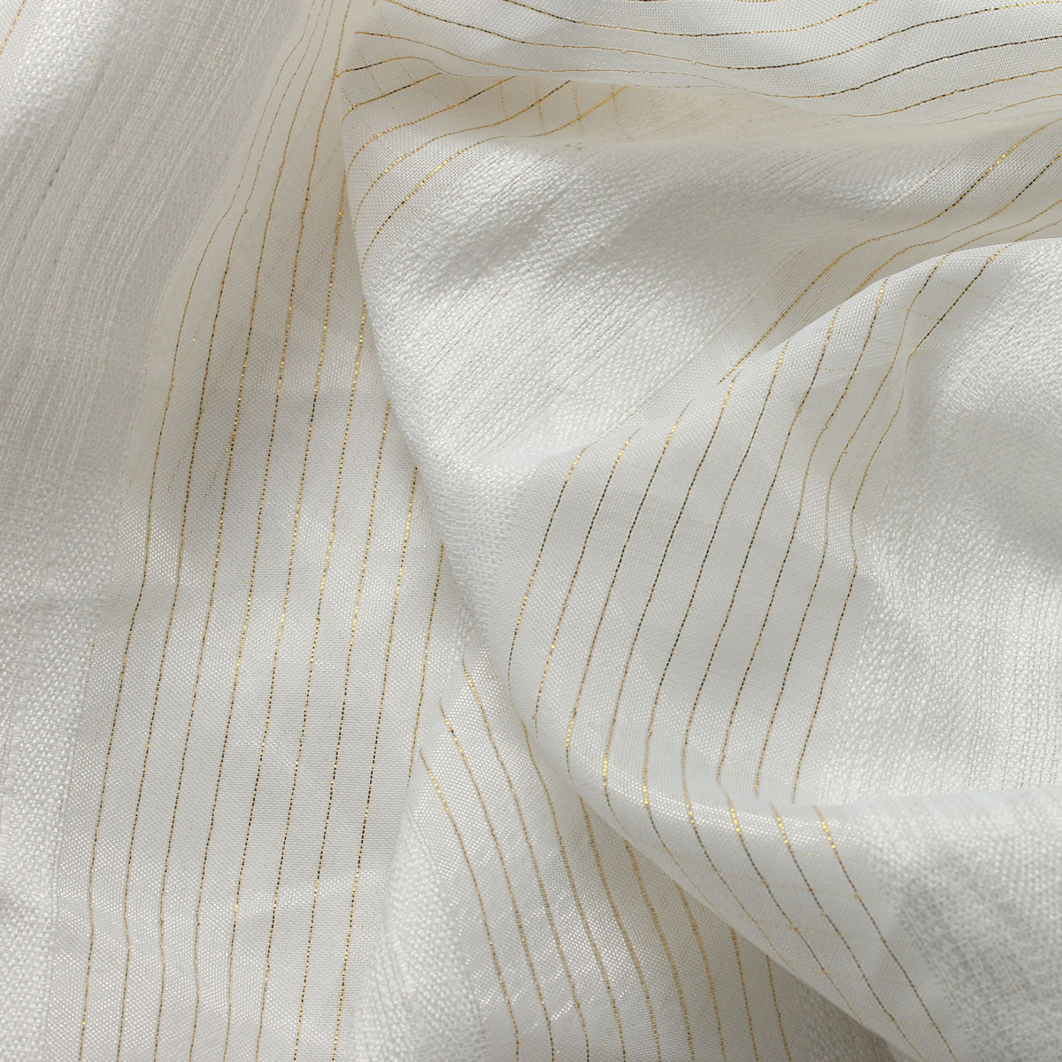 Sheer Drapery Fabric Stripe Embroidered 110" Polyester