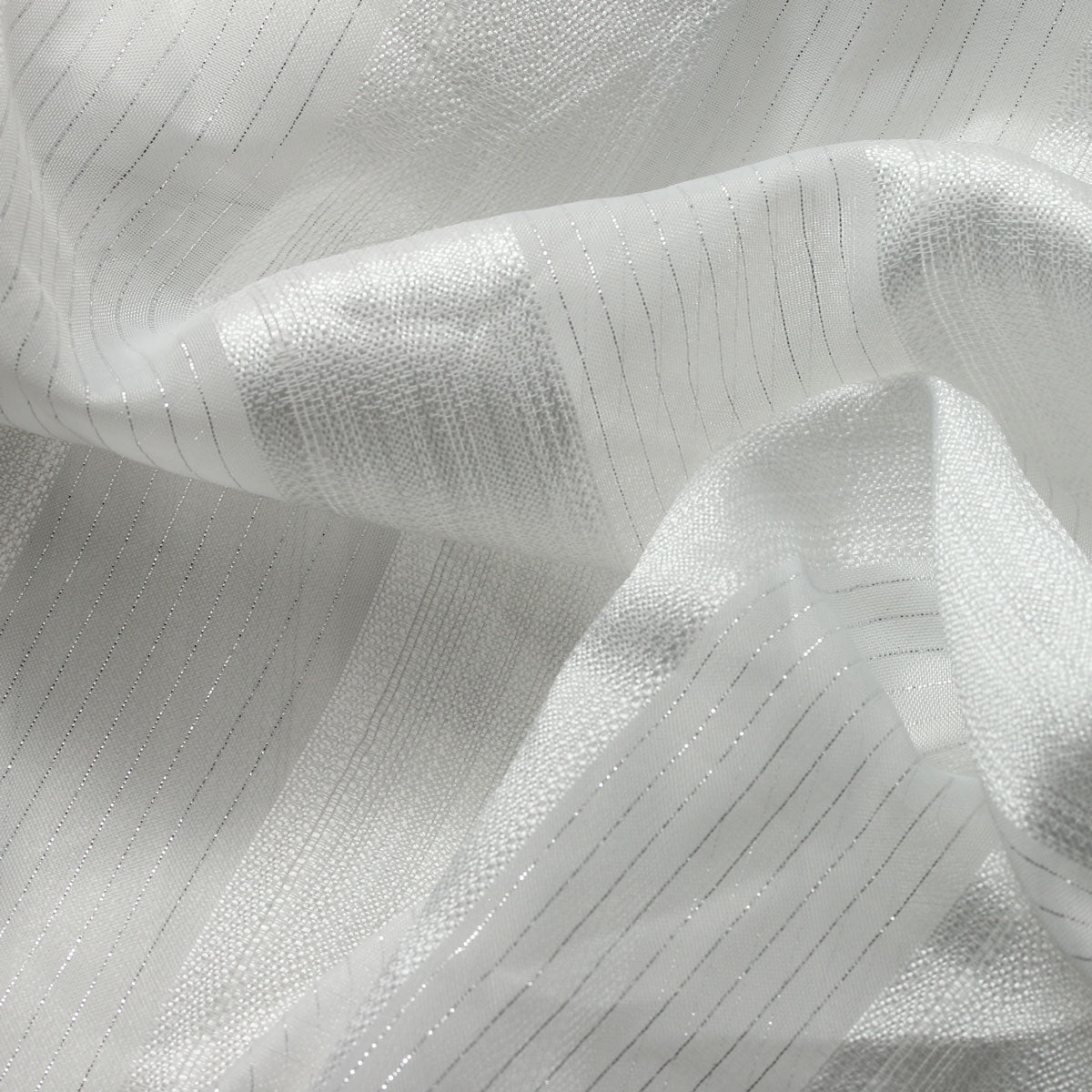 Sheer Drapery Fabric Stripe Embroidered 110" Polyester