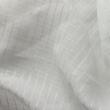 Sheer Drapery Fabric Stripe Embroidered 110" Polyester