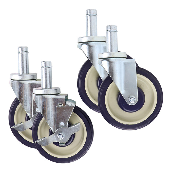 Shelf Stem Casters 5" (2 with Brake, 2 without)