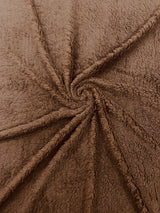 Sherpa Faux Fur Fleece Polyester Fabric - 58" Width, 15% Vertical Stretch, 280 GSM, Abrasion Resistant (1 Yard)