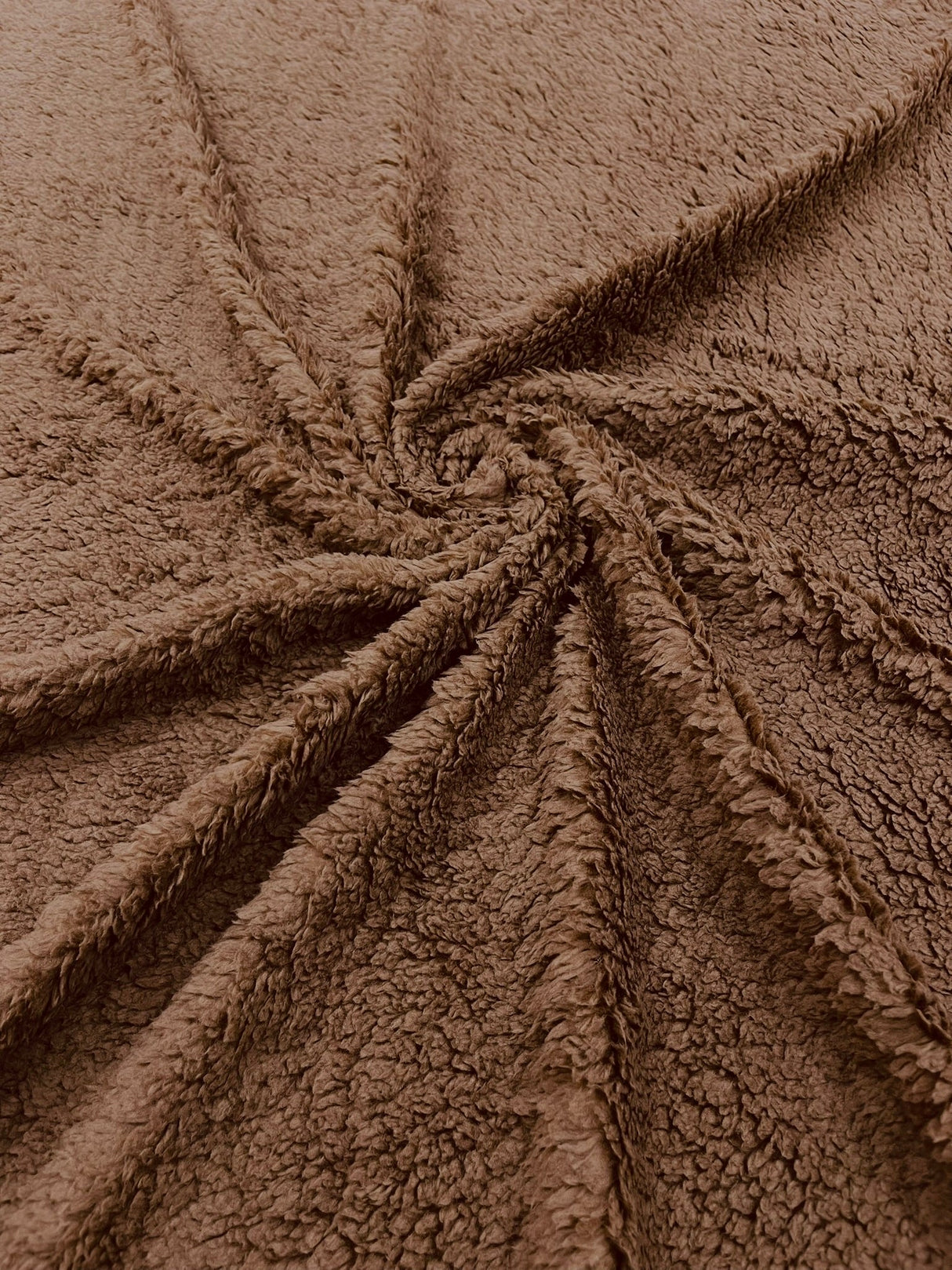 Sherpa Faux Fur Fleece Polyester Fabric - 58" Width, 15% Vertical Stretch, 280 GSM, Abrasion Resistant (1 Yard)