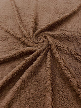 Sherpa Faux Fur Fleece Polyester Fabric - 58" Width, 15% Vertical Stretch, 280 GSM, Abrasion Resistant (1 Yard)