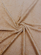 Sherpa Faux Fur Fleece Polyester Fabric - 58" Width, 15% Vertical Stretch, 280 GSM, Abrasion Resistant (1 Yard)