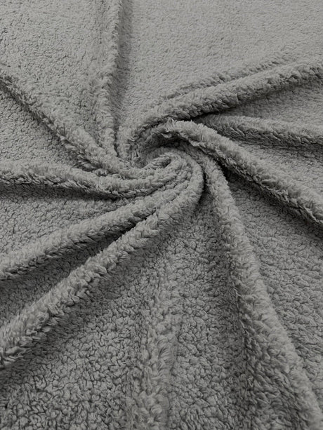 Sherpa Faux Fur Fleece Polyester Fabric - 58" Width, 15% Vertical Stretch, 280 GSM, Abrasion Resistant (1 Yard)