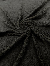 Sherpa Faux Fur Fleece Polyester Fabric - 58" Width, 15% Vertical Stretch, 280 GSM, Abrasion Resistant (1 Yard)