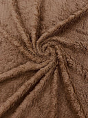Sherpa Faux Fur Fleece Polyester Fabric - 58" Width, 15% Vertical Stretch, 280 GSM, Abrasion Resistant (1 Yard)