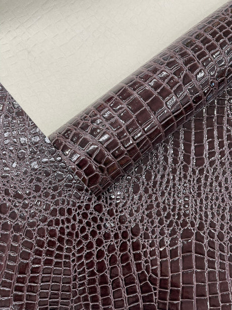 Shiny Alligator 3D Embossed Vinyl Fabric - Textured Alligator Emboss, 54" Width (1 Yard)