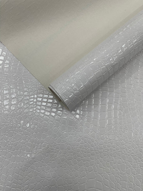 Shiny Alligator 3D Embossed Vinyl Fabric - Textured Alligator Emboss, 54" Width (1 Yard)