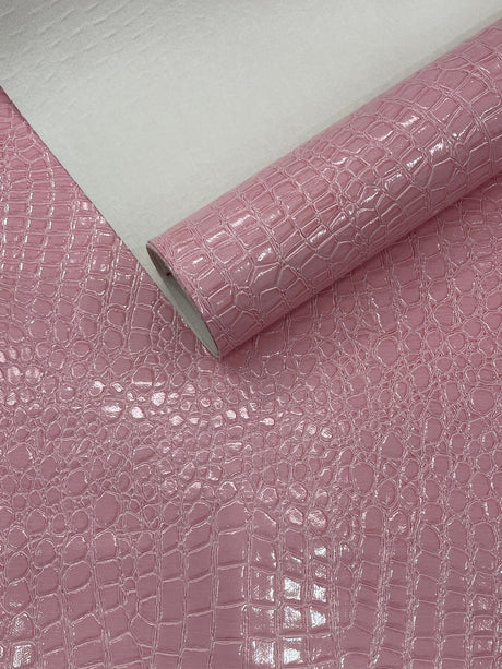 Shiny Alligator 3D Embossed Vinyl Fabric - Textured Alligator Emboss, 54" Width (1 Yard)