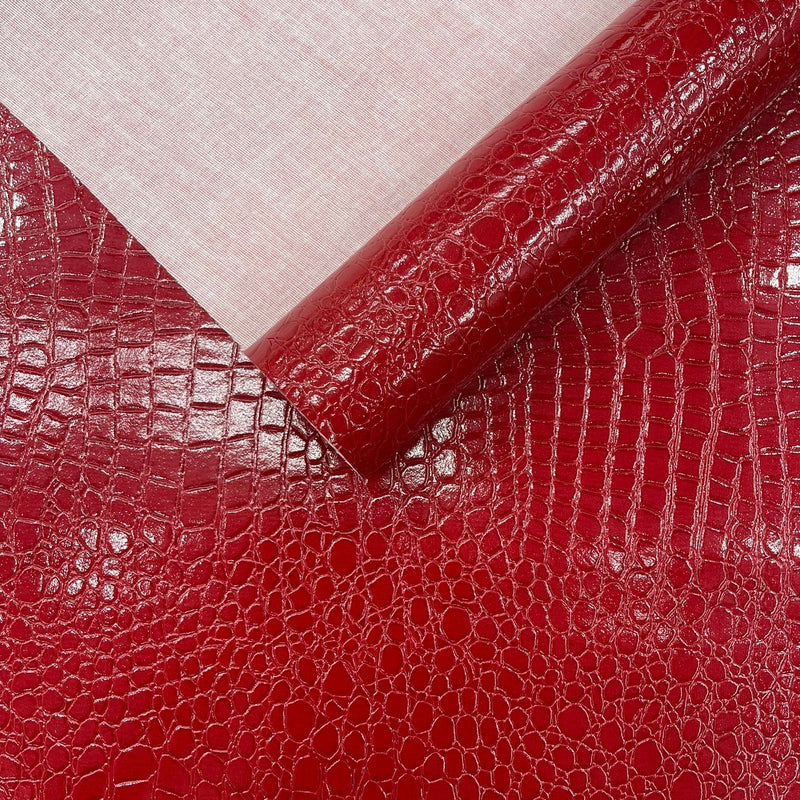 Shiny Alligator 3D Embossed Vinyl Fabric - Textured Alligator Emboss, 54" Width (1 Yard)