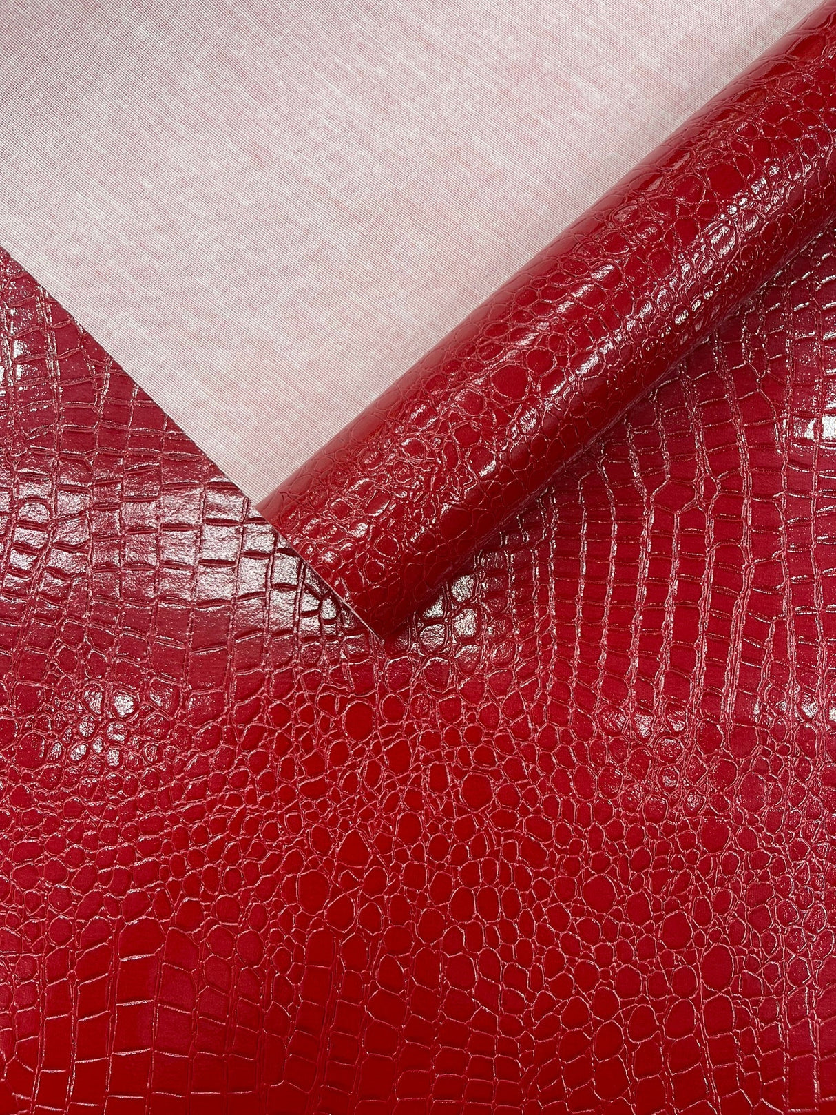 Shiny Alligator 3D Embossed Vinyl Fabric - Textured Alligator Emboss, 54" Width (1 Yard)