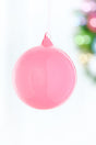 4" Shiny Pink Glass Ball Ornament