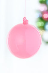 5" Shiny Pink Glass Ball Ornament