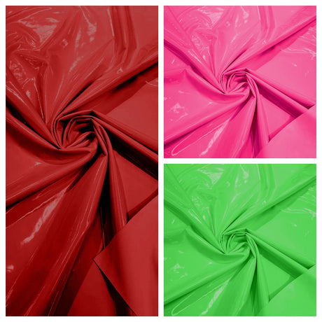 Shiny Vinyl Spandex Vinyl Fabric - Glossy Solid, 58" Width (1 Yard)