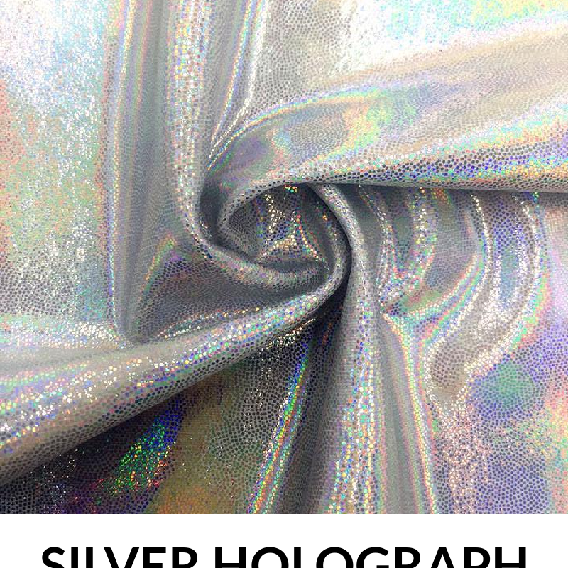 Fog Hologram/Holograph Poly Spandex Fabric - Hologram Metallic, Polyester Spandex Fabric
