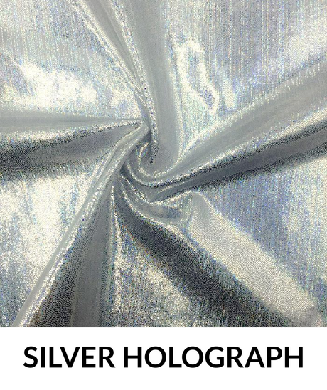 Holograph Hologram Rain Poly Spandex Tricot Fabric - Metallic Hologram, Polyester Spandex, Swimwear Fabric