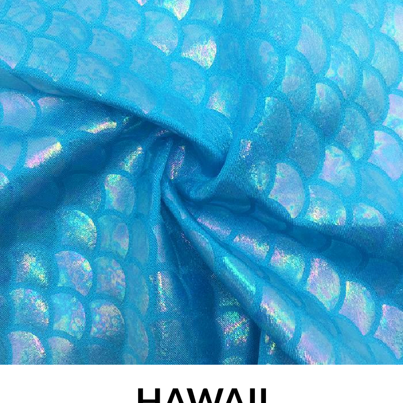 Mermaid Nylon Spandex Tricot Holograph / Hologram Fabric - Mermaid Holographic, Stretch Fabric