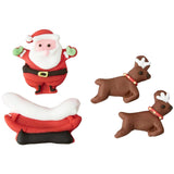 Wilton Santa and Sleigh Gingerbread House Icing Decorations – 4 Piece Set