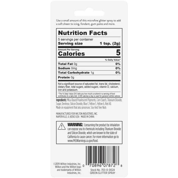 Wilton Green Edible Glitter Spray – 0.35 oz.