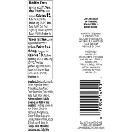 Wilton Lightbulb Sprinkle Pouch, 1.5oz Candy Decorations