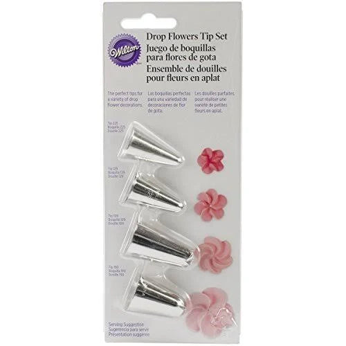 Wilton Cake Decorating Drop Flower Tips, 4-Piece Piping Tips Set