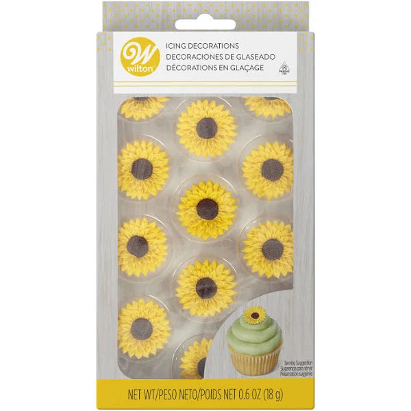 Wilton Sunflower Royal Icing Decorations – 12 Count