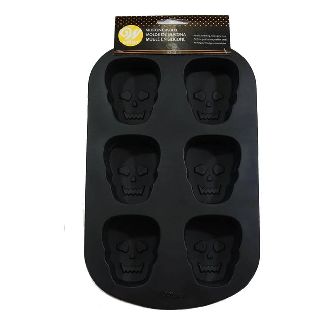 Wilton Black Silicone Skull Mold 6-Cavity Baking Mold