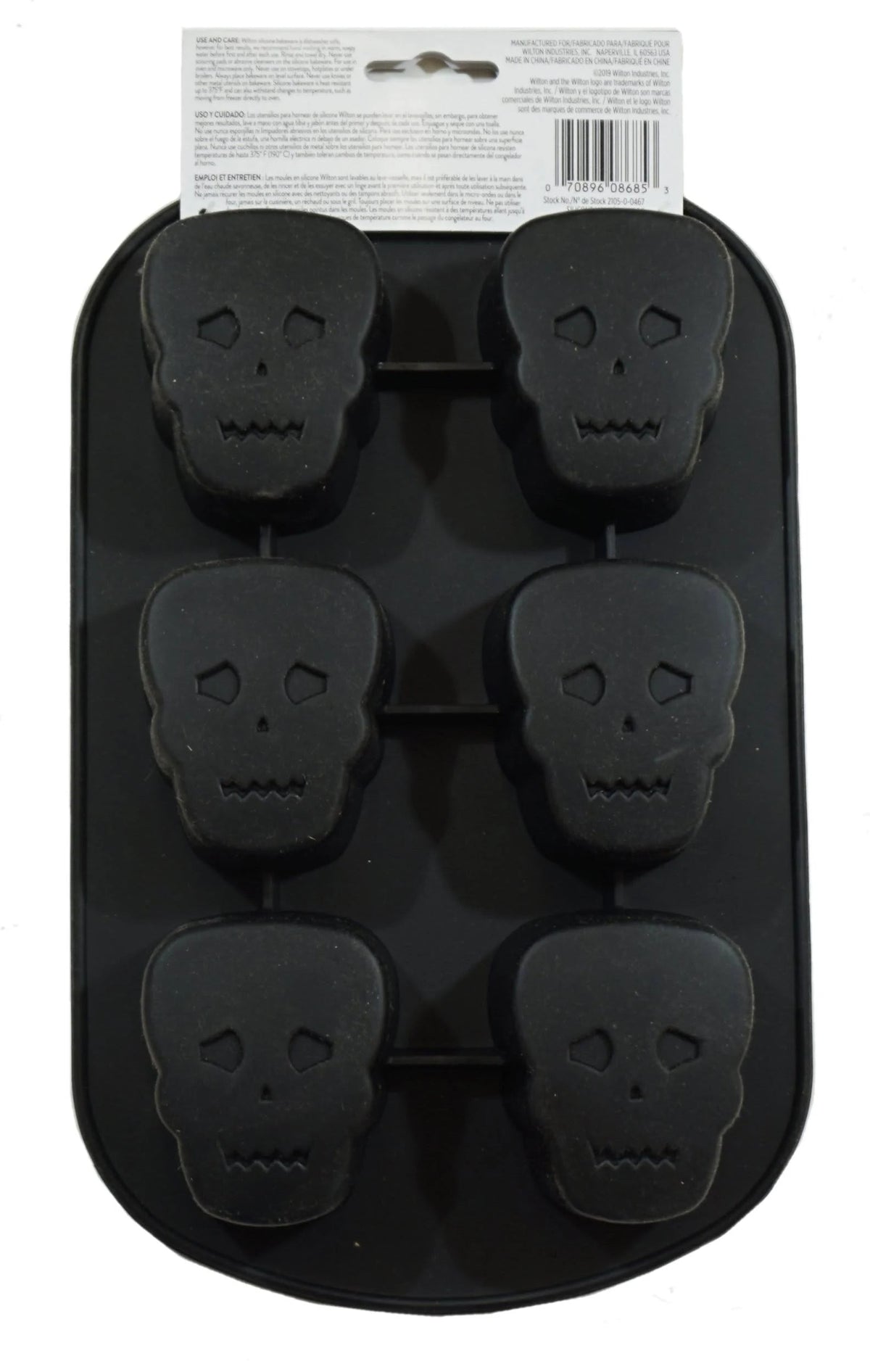 Wilton Black Silicone Skull Mold 6-Cavity Baking Mold