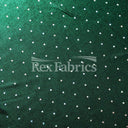 Showtime Solids With Foil Polyester Spandex Fabric - Multiple Colors, Silver Foil Polka Dots, 58-60" Width, 150 GSM (1 Yard)