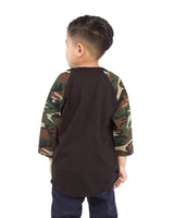 Youth Three-Quarter Sleeve Camo Raglan T-Shirt