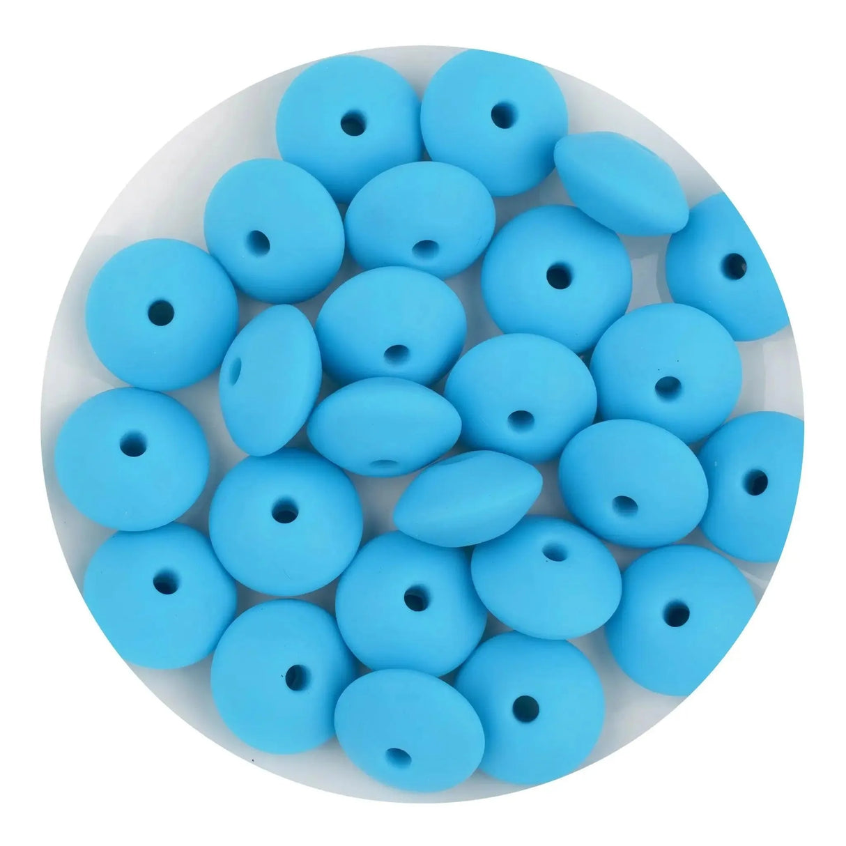 Silicone Bead Lentil Disc - Sky Blue (5 Piece - 15mm)