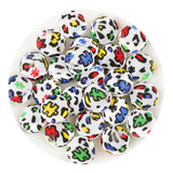 Silicone Bead Round - Autism Puzzle Pieces (5 Beads - 15mm)