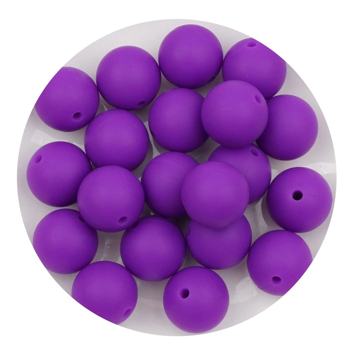 Silicone Bead Round - Dark Purple (5 Beads 12mm)