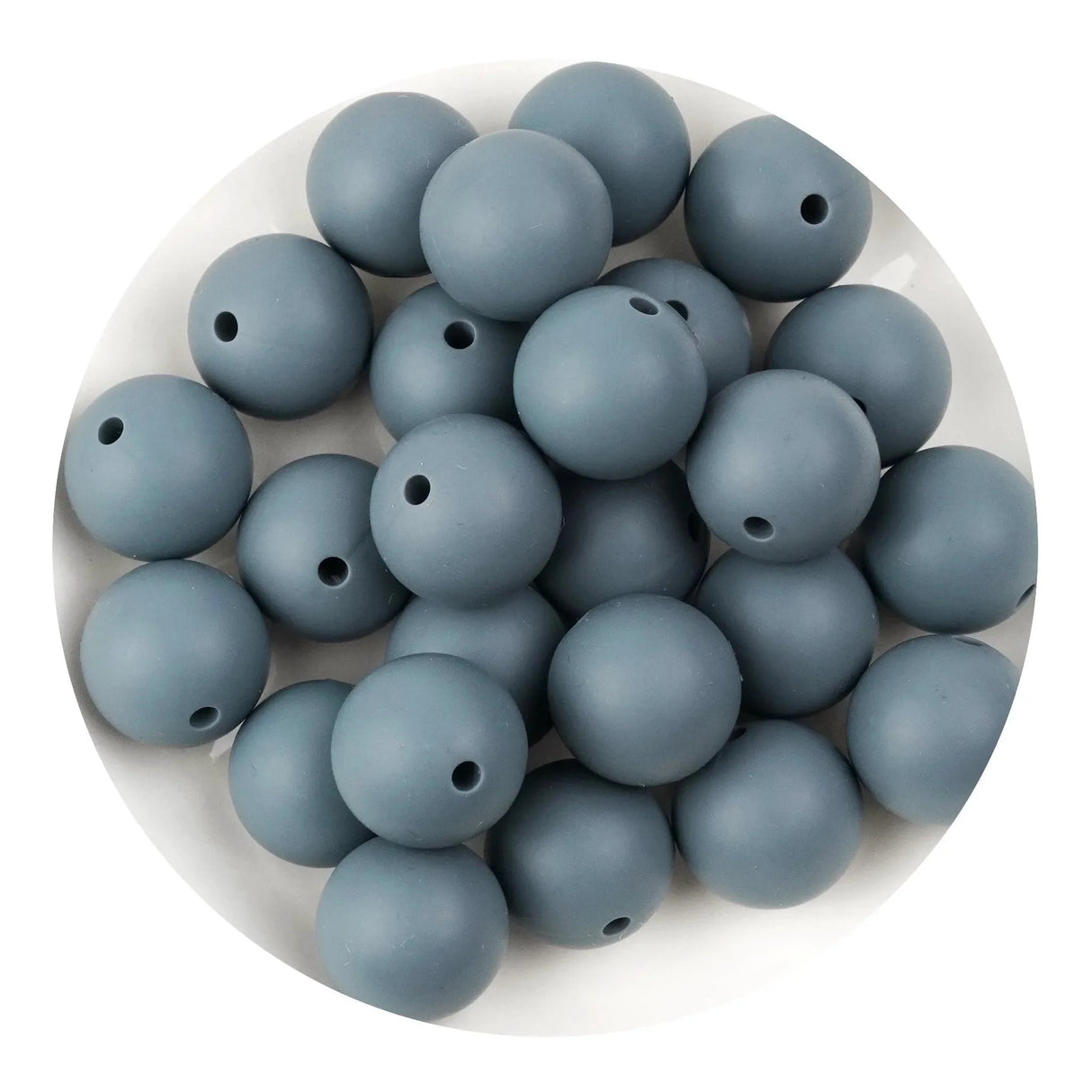 Silicone Bead Round - Dim Gray (5 Beads - 15mm)