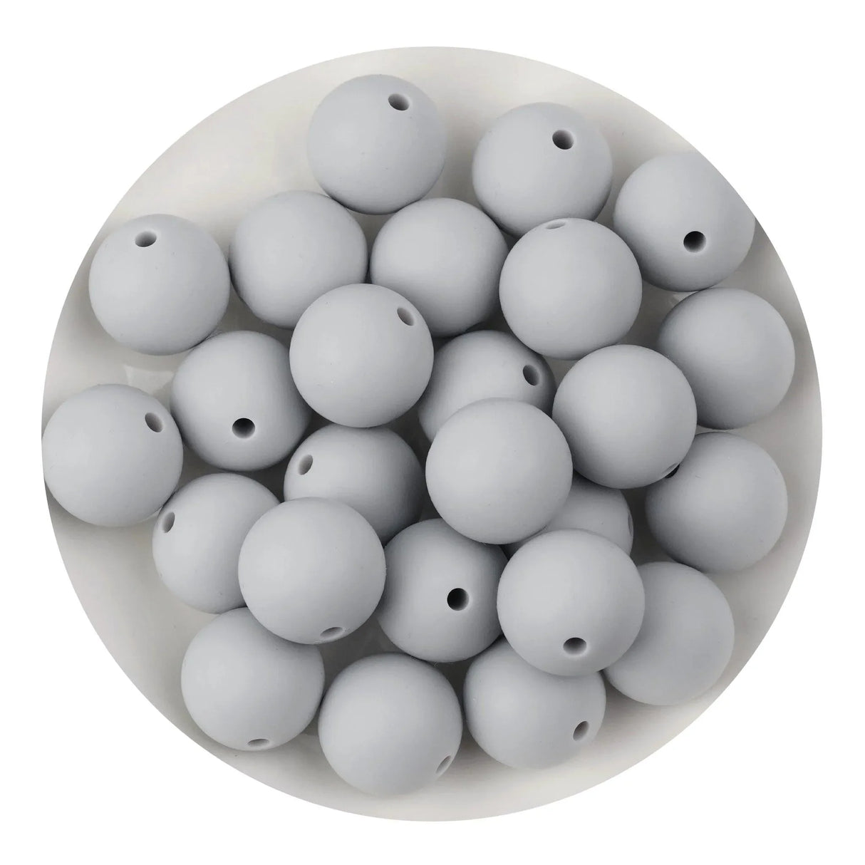 Silicone Bead Round - Glacier Gray (5 Beads - 15mm)