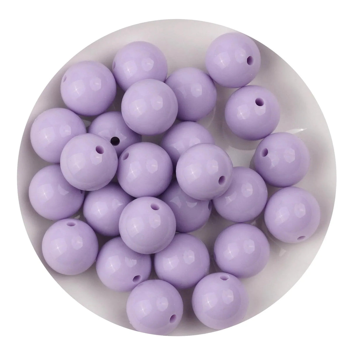 Silicone Bead Round - Liquid Lavender Fog (5 Beads - 15mm)