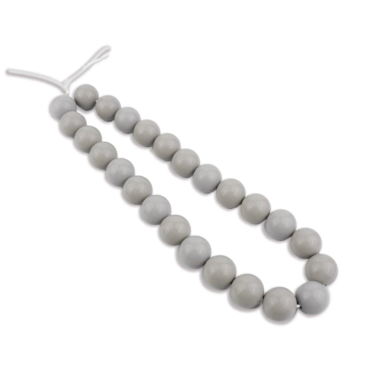 Silicone Bead Round - Liquid Light Gray (5 Beads - 15mm)