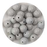 Silicone Bead Round - Liquid Light Gray (5 Beads - 15mm)