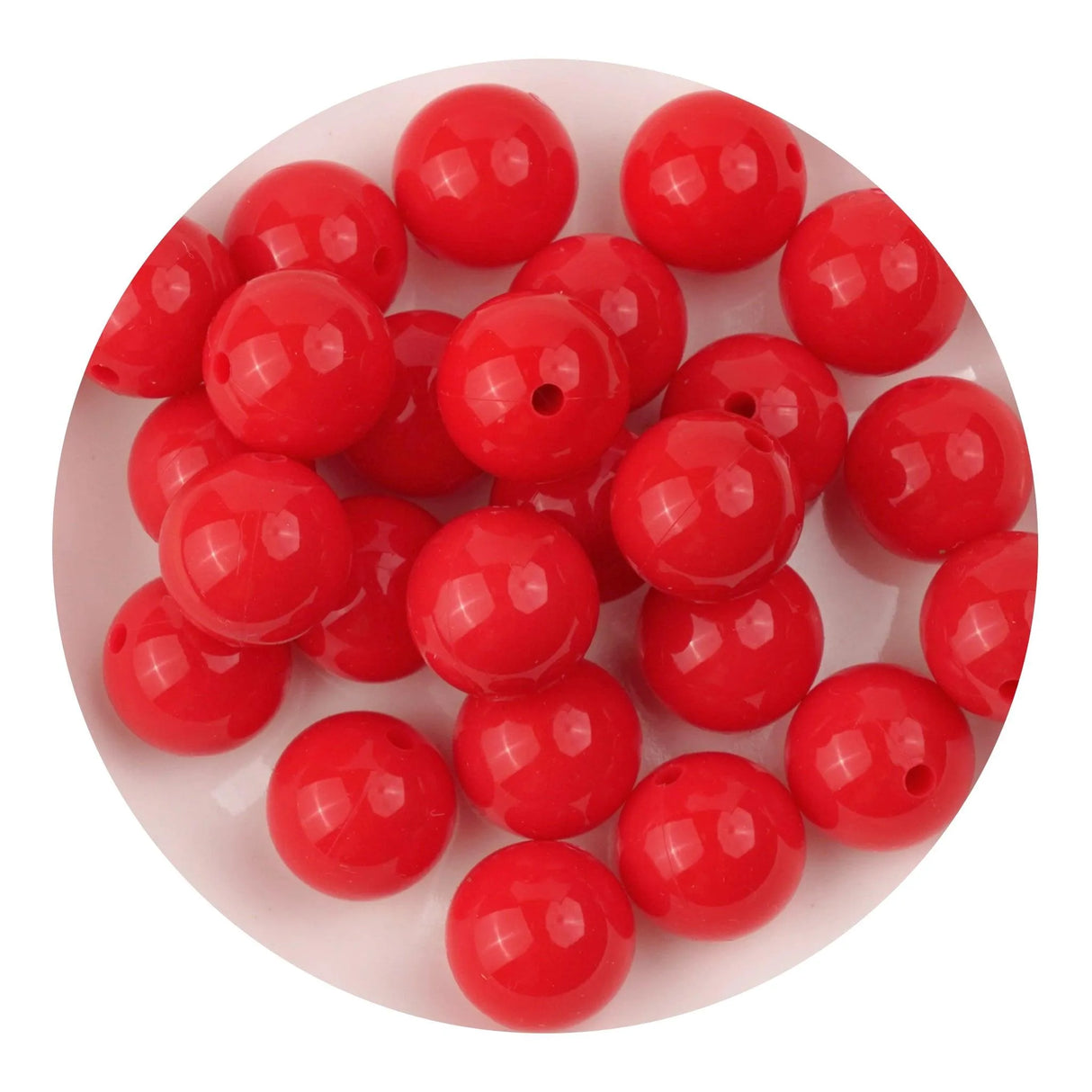 Silicone Bead Round - Liquid Scarlet Red (5 Beads - 15mm)