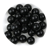 Silicone Bead Round - Liquid Smokey Black (5 Beads - 15mm)