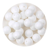 Silicone Bead Round - Liquid Snow (5 Beads - 15mm)