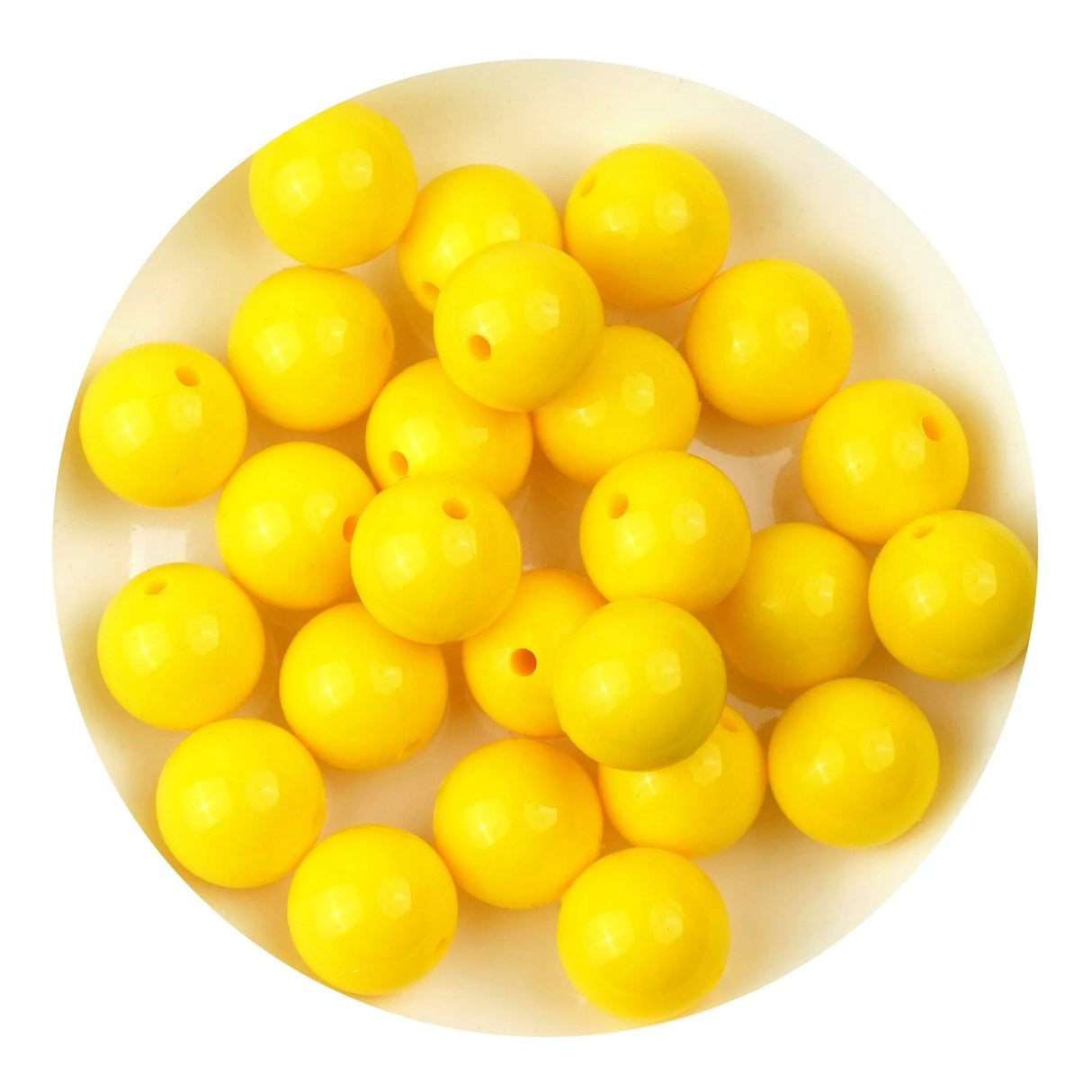 Silicone Bead Round - Liquid Yellow (5 Beads - 15mm)