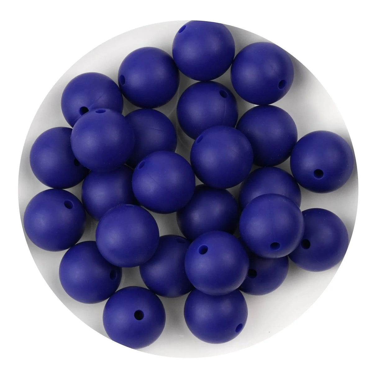 Silicone Bead Round - Navy (5 Beads - 15mm)